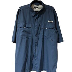 Habit Blue Breathable Short-Sleeved Button Down Shirt | 2XL